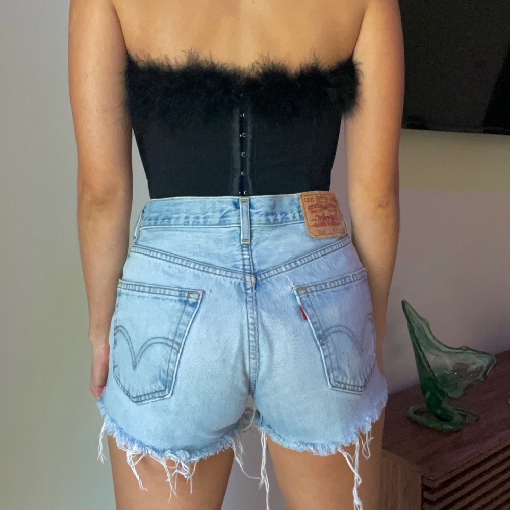 Fluffy black crop top